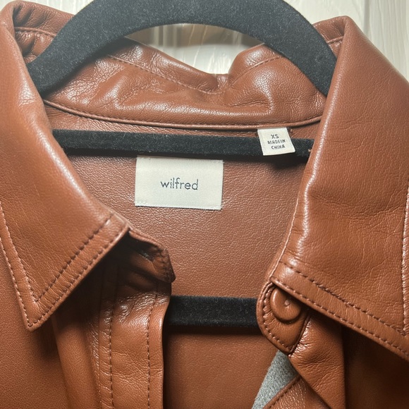 Aritzia Wilfred Vegan Leather Caroline Dress in Cognac - Picture 6 of 10